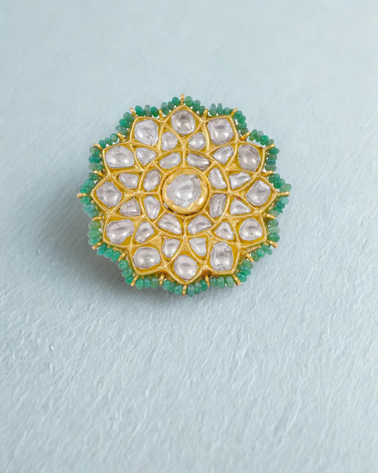 22k Gold Hallmark Thappa Jadau Ring